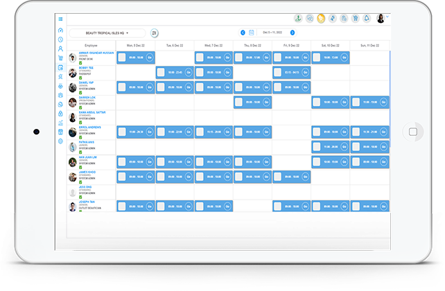 kumoVet Roster (Clock-In And Clock-Out) Interface